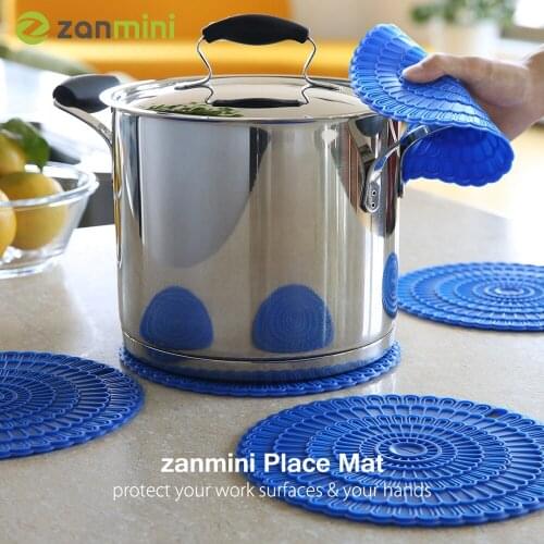 Zanmini Silicone Hot Pad Food Safe Place Mat Set Of 4