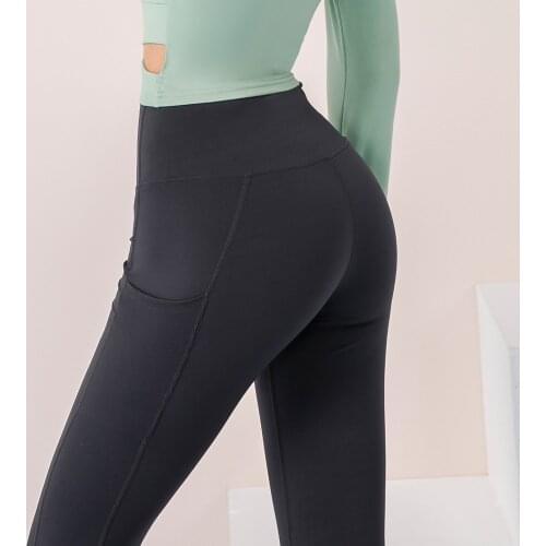 Womens Pants Yoga Sport Leggngs Gym Clothing Lift Hip Elastic Sportswear Workout Fitness Tights With Pocket Seamless Long Pants