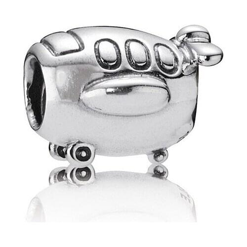 100% 925 Sterling Silver Airplane Charm Fit DIY Europe Women Bracelet Jewelry