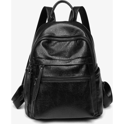 Soft 100% Genuine Cow Leather Hardware Womens Backpacks Lady Girl First Layer Cowhide Female School Book Backpack 2021 C1691