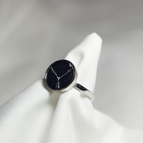 925 Rings Elegant Quality Vintage Marbled Turquoise Ring S925 Sterling Silver Ring for Women