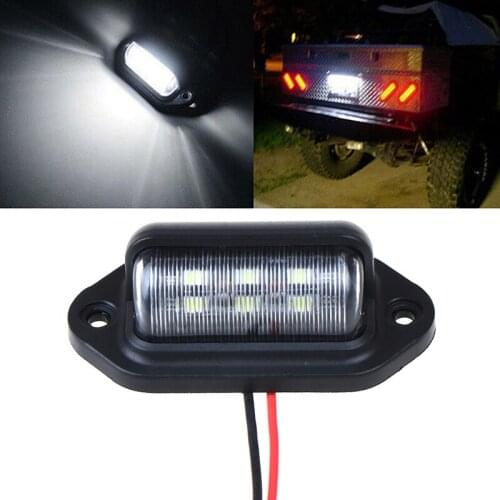 1Pc Waterproof 6 LED 12V License Plate Light Car Boat Truck Trailer Step Lamp