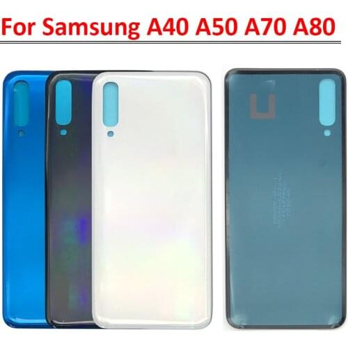 10Pcs/Lot For Samsung Galaxy A80 A70 A50 A40 Rear Back Door Housing Back Battery Cover Glass Case Panel Replacement Part