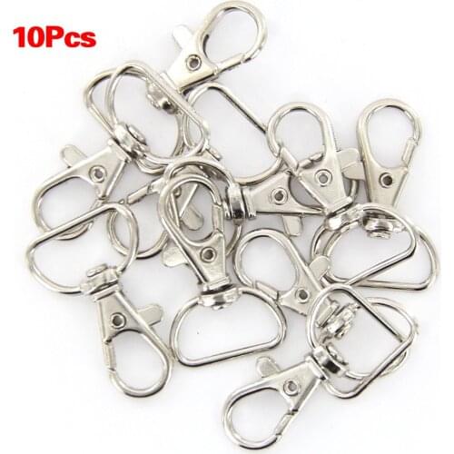 10pcs 23mm x 38mm silver color swivel carabiners