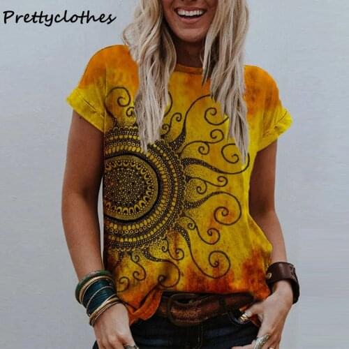 2021 Style Printed Explosion Short Sleeve Round Neck Loose Casual T-Shirt Woman Clothing T-Shirts For Women Top Female