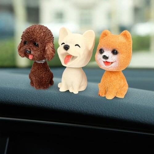 Auto Shaking Head Toy Car Dashboard Nodding Dog Interior Accessories Car Ornaments Bobble Head Doll Decoration Cute Car-styling