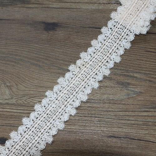 5yard 5.6CM Beige water soluble hollow lace ribbon DIY handmade lace
