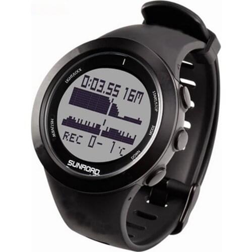 SUNROAD Sports Mens Diving Watches Computer Pedometer Safety Depth Diving Time NDL 100M Waterproof Digital Compass Wristwatch