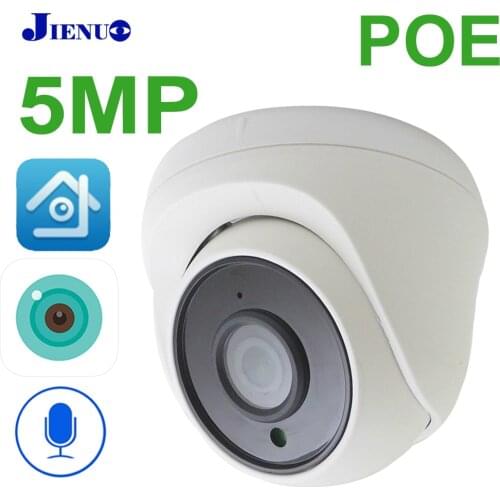 JIENUO 5MP POE Camera IP HD Cctv Security Surveillance Built-in microphone Night Vision Infrared Video IPCam Indoor Home Camera