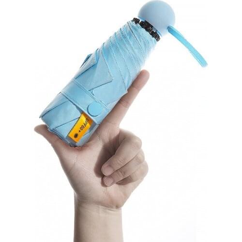 Capsule Sun Umbrella Female Sunscreen Anti-ultraviolet Umbrella 5 Folding Ultralight Umbrella Compact and Portable