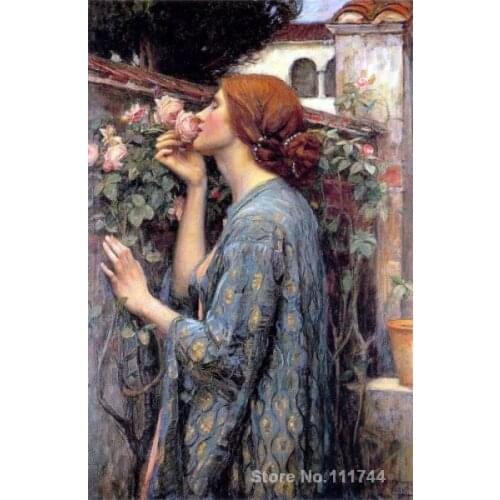 Oil painting portrait My Sweet Rose John William Waterhouse artwork Hand painted High quality