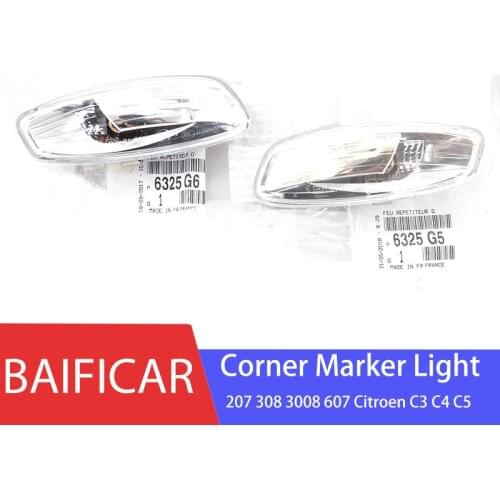 Baificar Brand Genuine Outside Mirror Chrome Corner Marker Light For Peugeot 207 308 3008 607 Citroen C3 C4 C5 DS3 DS4 Picasso
