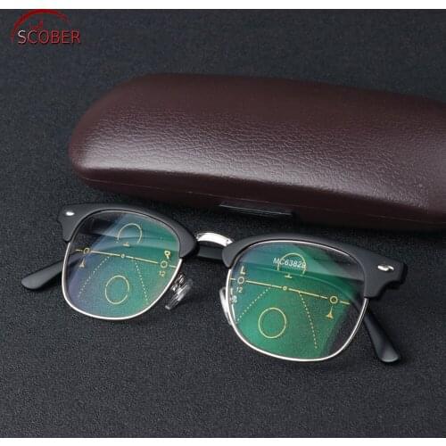 2019 = Scober Progressive Multifocal Reading Glasses 60s Vintage Retro Eyebrows Spectacles See Near And Far Top 0 Add +1 To +4