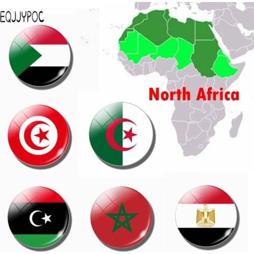 Peoples Democratic Republic of Algeria Flag 30MM Fridge Magnet Glass North African countries Refrigerator Magnetic Stickers