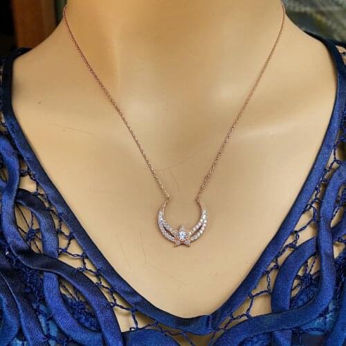 Horn 925 Sterling Silver Necklace Women Girls Gift Jewelry Accessories Fashion Handmade Elegant Chain