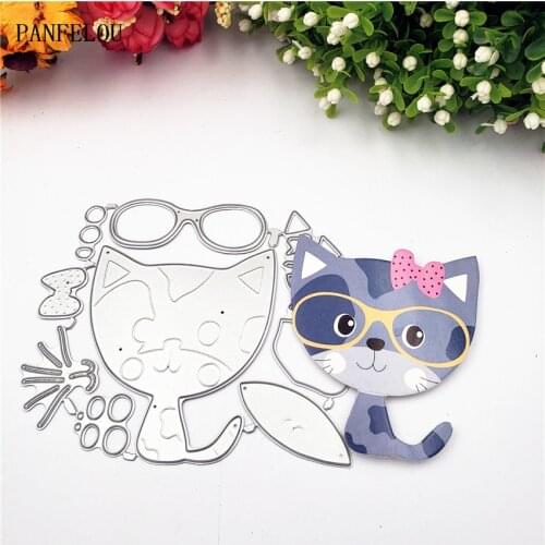 PANFELOU 11.5x10cm Easter Pet cat Scrapbooking DIY Embossing paper dies cutting dies carbon steel cutter Metal die