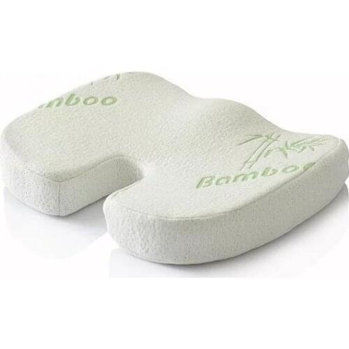 Bamboo Fiber Memory Foam Seat Support Cushions: Office Desk Chair, Wheelchair & Car - Bamboo Sitting Cushion To Relieve Coccyx