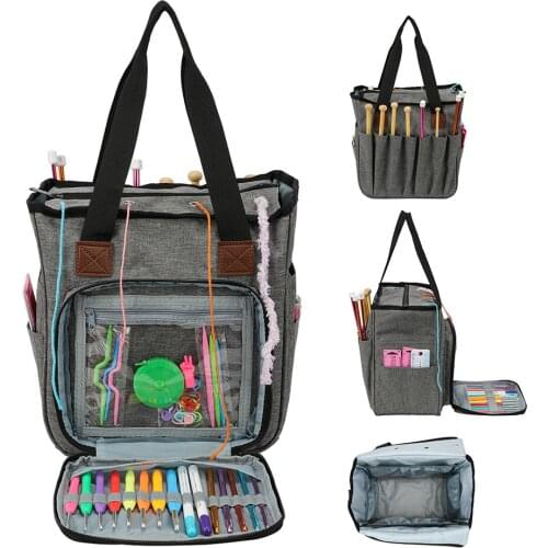 Portable Knitting Bag Wool Crochet Hooks Thread Yarn Storage Bag Sewing Needles Organizer Sewing Accessories Storage Gift