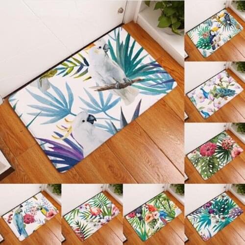 Anti-Slip Waterproof Floor Mat Bird Flower Plant Kitchen Rugs Bedroom Carpets Decorative Stair Mats Home Decor Crafts