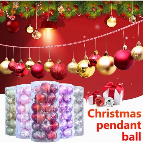 Assorted Color Christmas Balls 70mm Xmas Tree Ball Bauble Hanging Home Party Ornament Decor Tree Pendants New Year 2022 Gift