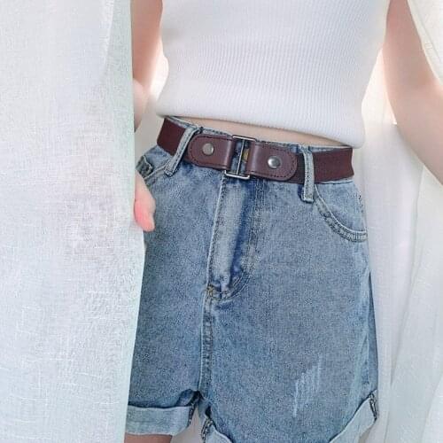 Buckle-Free Belt for Jean Pants Dresses No Buckle Stretch Elastic Waist Belt for Women/Men No Bulge No Hassle Waist Belt