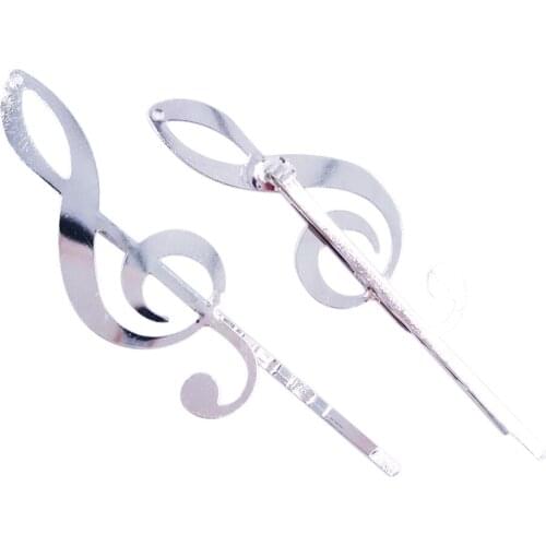 Silver Plated 120piece Hair Pins with 19x53mm Musical Note Hairpins Jewelry Findings Hair accessories Wholesale HPF56