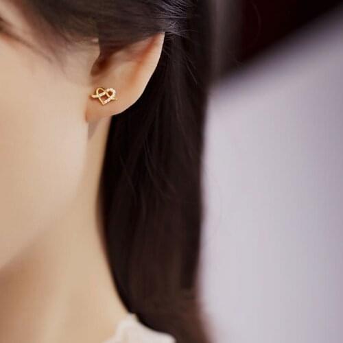 Cute Small 925 Sterling Silver Earrings for Women Exquisite Micro Zirconia Heart Stud Earring Fashion Jewelry Anniversary Gifts