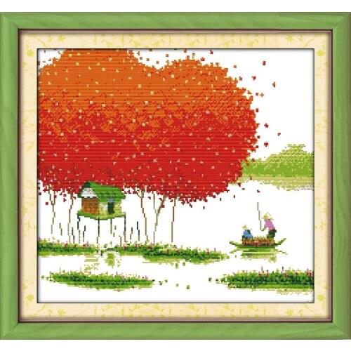 Everlasting Love Happy Of Good Harvest Chinese Cross Stitch Kits Ecological Cotton Stamped Printed 11 CT Christmas Decorations