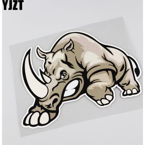 YJZT 16.8CMX12.2CM Interesting Decal Personalized Fierce Rhino Car Sticker 13B-0082