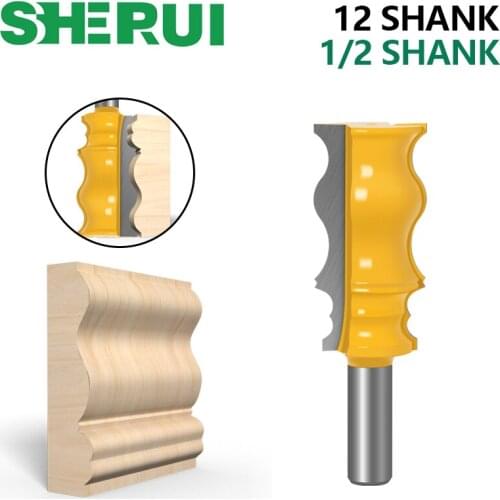1pcs 1/2" 12mm Shank 12.7mm Large Line Knife Crown Molding Router Bit Tenon Cutter For Wood Woodworking Milling Cutter