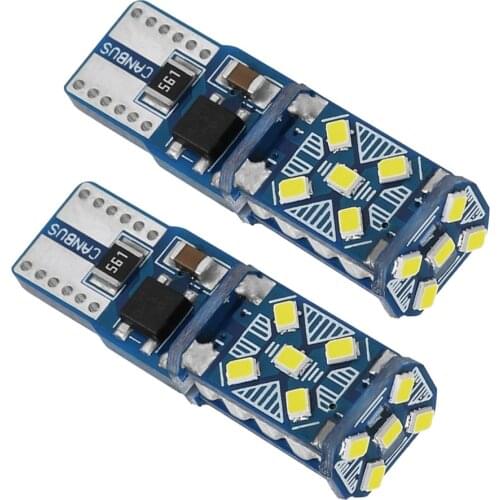 100pcs W5W 194 T10 LED Car Bulb 6000K White Green Blue Red yellow pink 15SMD Wedge License Plate Lamp Dome Light