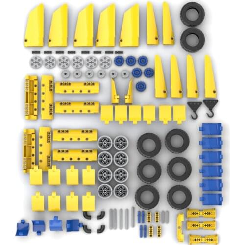 110Pcs DIY Engineering Parts Panels,Wheel Hub,Pneumatic Vat Stand Small Particle Building Block Kits