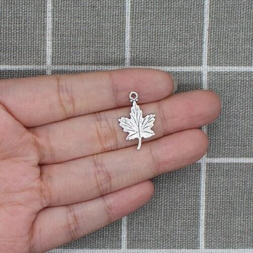 15pcs 15*23mm Ancient Silver Color Leaves Charms Connection Pendant For Jewelry Making DIY Metal necklace Crafts X1805