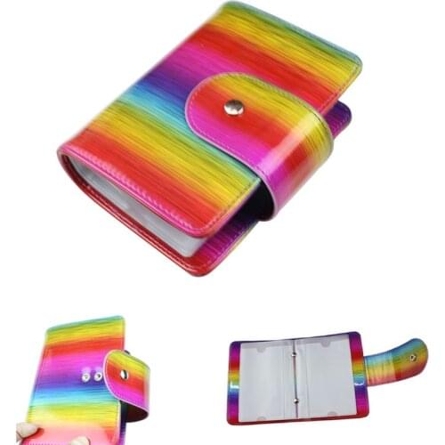 20 Slots Rainbow Stamping Plate Case Laser 6X12cm Nail Art Plate Organizer Holder Bag