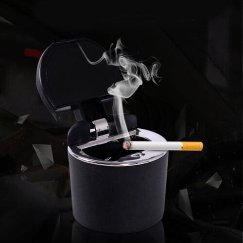 2020 Car Portable LED Light Car Ashtray Universal Cigarette Cylinder Holder