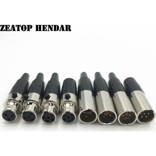 5Pcs Mini XLR 3 4 5 6 Pin Male Plug / Female Jack Adapter for MIC Microphone Audio Cable Connector