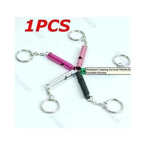 Aluminium Camping Survival Whistle Key Pendant Stylish Keychain Keyring