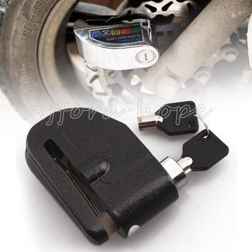 Free Shipping Black Motorcycle Bicycle Bike Scooter Wheel Disc Brake Lock Alarm Security Electronic Auto-Arm 100dB 8mm