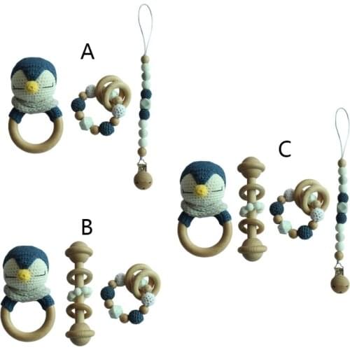 Baby Pacifier Clip Teething Bracelet Crochet Soother Infants Rattle Teether Toy Newborn Dummy Chain Holder