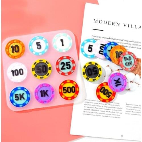DIY Gambling Chips BitCoin Dogecoin Coin Silicone Mold for Resin Epoxy UV Handmade Crystal Crafts Toty