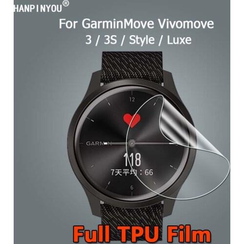 10Pcs For Garmin GarminMove Vivomove 3 3S Style Luxe Ultra Clear Full Cover Soft TPU Hydrogel Film Screen Protector -Not Glass