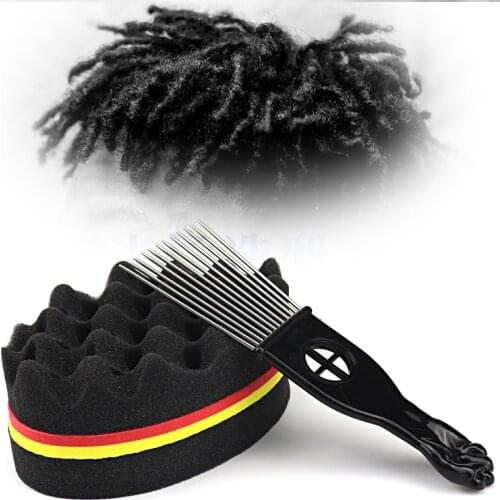 New double-sided magic twisted hairbrush sponge, African coil wavy hair twisted braid fear twist lock braid curling brush tool