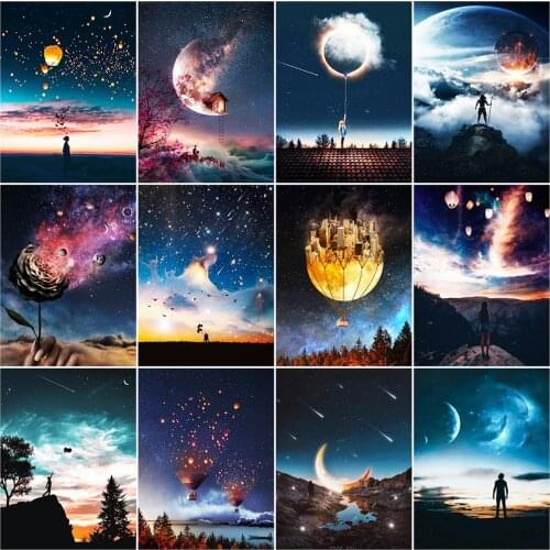 Evershine Diamond Painting Universe Embroidery Sale Diamond Mosaic Night Full Square Round Drill Landscape Home Decoration Art