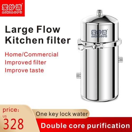 PVDF Ultrafiltration 25L/Min Large Water Flow Water Filter 304 Stainless Steel Household Water Purifier Under The Sink