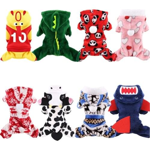 Fleece Dog Jumpsuits Winter Pet Dog Clothes For Dog Christmas Clothing Soft Cat Pet Cosplay Clothes Chihuahua Yorkshire Clothing