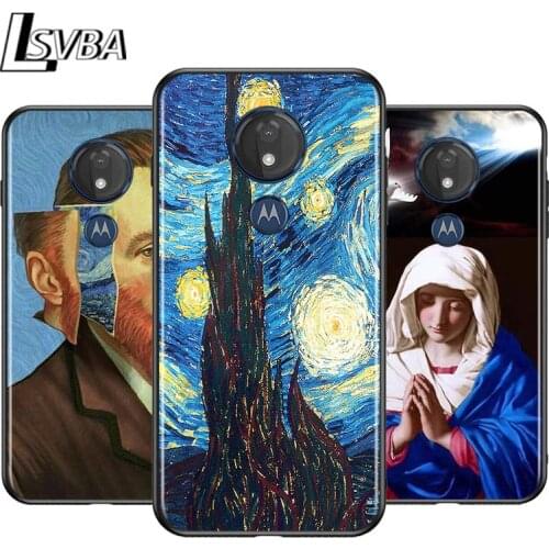 Oil Painting Virgin Mary for Motorola G9 G8 G E7 E6 One Play Marco Hyper Fusion Stylus Power Edge Plus Black Phone Case