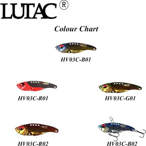 LUTAC Wholewater 50mm 10g HV03C Metal VIB Baits Sinking ABS Hard Plastic 3D Eyes Artificial Lure Long Casting Vibration Tackle