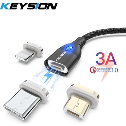 KEYSION 3A USB C Magnetic Cable For Samsung S20 S10+ Note 10 Plus A51 A71 A50 A70 Fast Charging Usb-C Magnet Charger Data Wire