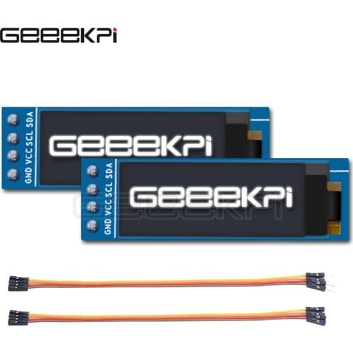GeeekPi 0.91 inch OLED Screen Module 128*32 SSD1306 for Raspberry Pi 4 B / 3 B (+) / 2 B / Zero (W) / Beaglebone Black