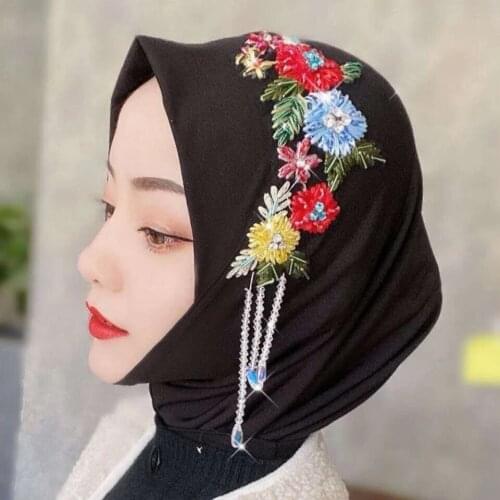 Muslim Islamic Fashion Embroidery Instant Hijab Scarves
